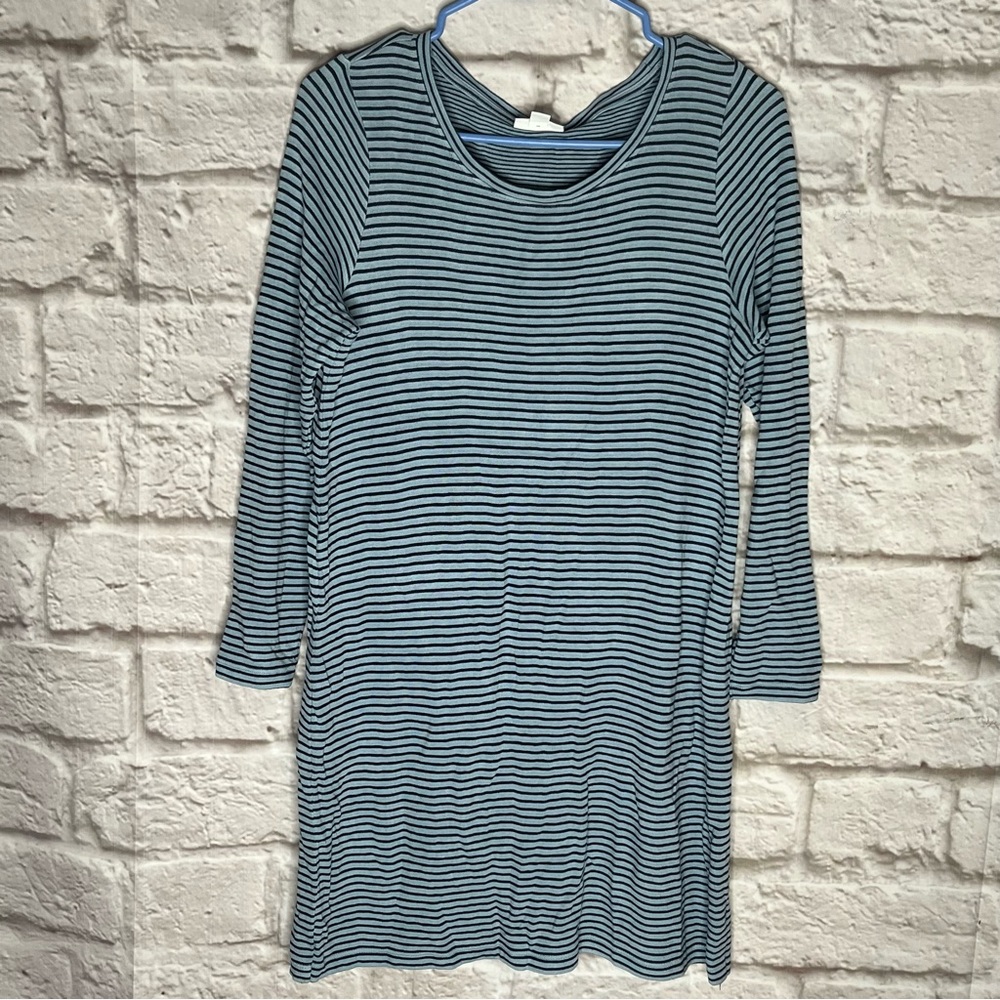J.Jill  Striped Navy Blue Tunic Long Sweater Top Womens Petite size small‎